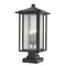 Z-Lite Aspen 3 Light Outdoor Pier Mounted Fixture, Black And Clear Seedy 554PHXLS-SQPM-BK - alternate 4